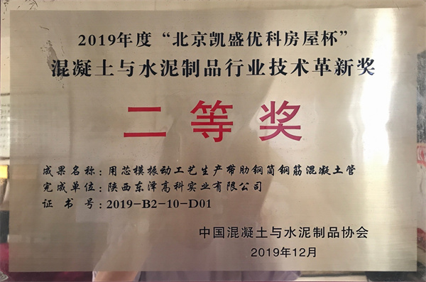 2019混凝土與水泥制品技術革新二等獎